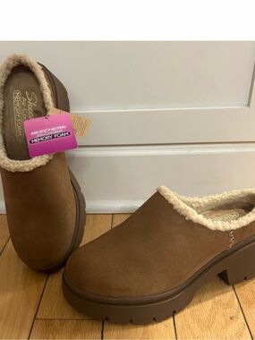 Skechers Women's Brown Suede Slip-On Clog with Faux Shearling
Various sizes